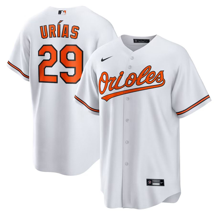Men Baltimore Orioles #29 Ramon Urias Nike White Home Replica Player MLB Jersey